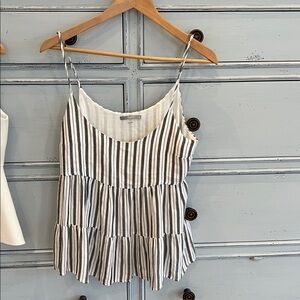 Tart Black and White Striped Top